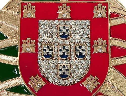 Custom Made Portugal Flag Diamond Pendant 66267 - Image 4