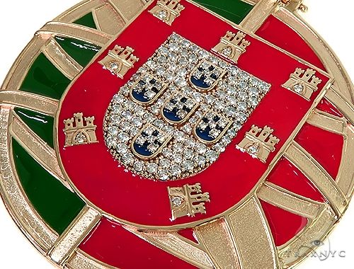 Custom Made Portugal Flag Diamond Pendant 66267 - Image 5