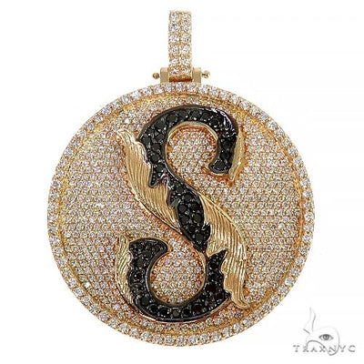 Custom Made 'S' Round Diamond Pendant 66634 - Image 1