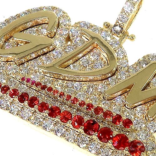 Custom Made 'SDM' Red Sapphire Diamond Pendant 67184 - Image 3