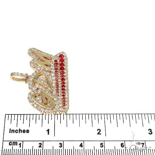 Custom Made 'SDM' Red Sapphire Diamond Pendant 67184 - Image 6