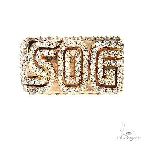 Custom Made 'SOG' Diamond Pinky Ring 67071 - Image 2