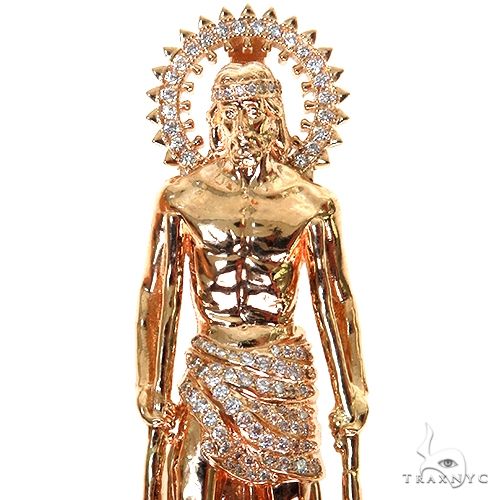 Medium St. Lazarus Diamond Pendant 67556 - Image 3