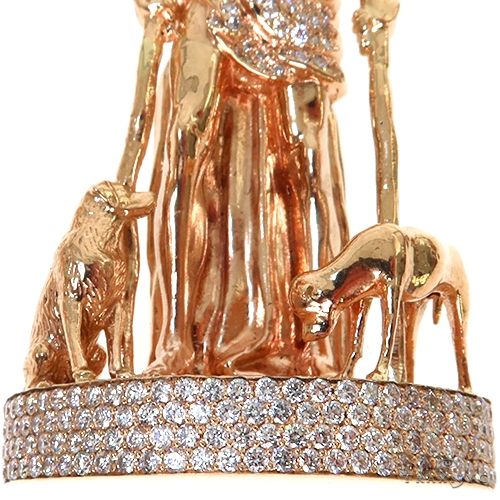 Medium St. Lazarus Diamond Pendant 67556 - Image 4