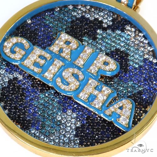 Custom Made Sapphire Diamond Pendant 67455 - Image 3