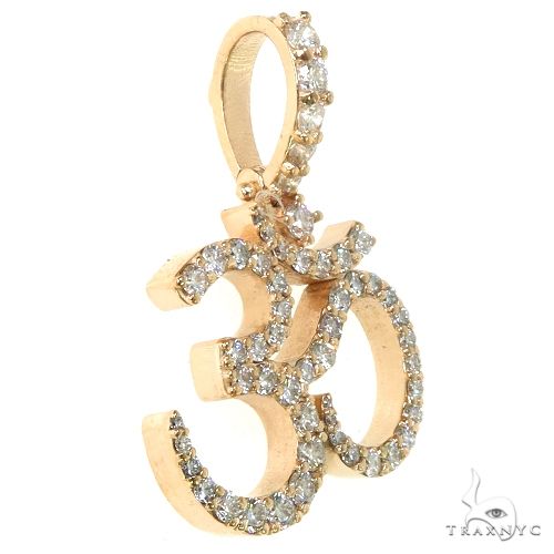 Custom Made Small OM Diamond Pendant 67464 - Image 2