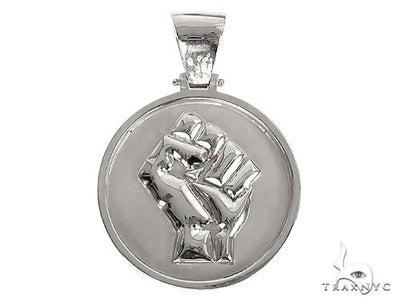 Custom Made Solid Gold People Power BLM Pendant 66579 - Image 1