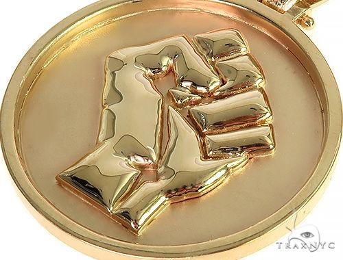 Custom Made Solid Gold People Power BLM Pendant 66308 - Image 4