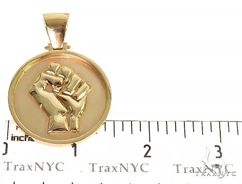 Custom Made Solid Gold People Power BLM Pendant 66308 - Image 5
