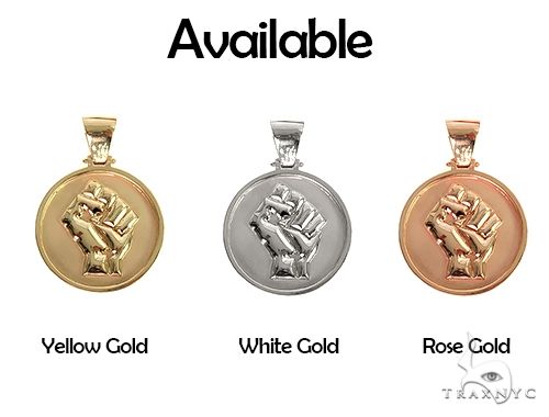 Custom Made Solid Gold People Power BLM Pendant 66308 - Image 7