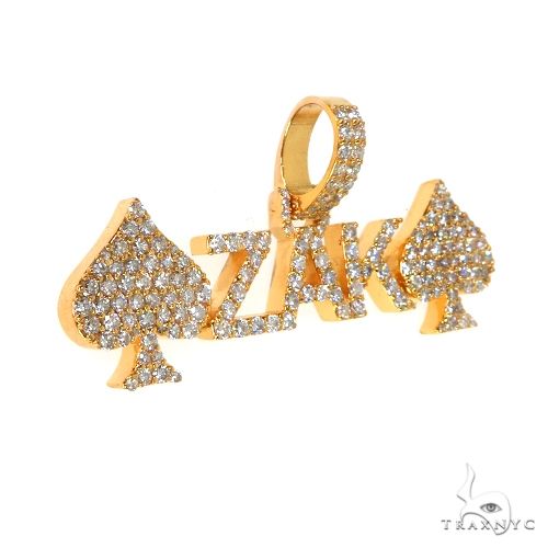 Custom Made Spades 'ZAK' Diamond Name Pendant 67873 - Image 2