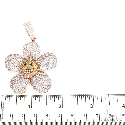 Custom Made Spinning Blooming Flower Co. Logo Diamond Pendant 67807 - Image 5
