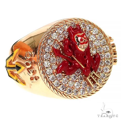 Custom Made Sun Devil Diamond Ring 67449 - Image 2