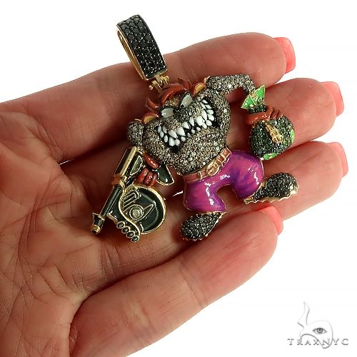 Custom Made Tasmanian Devil Diamond Pendant 66387 - Image 9