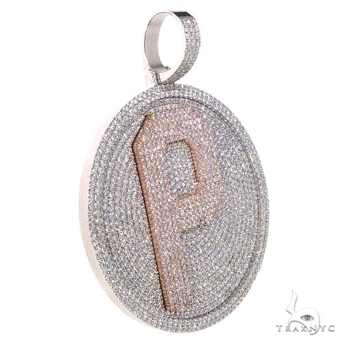 Custom Made Two Tone Diamond Letter Pendant 67474 - Image 2