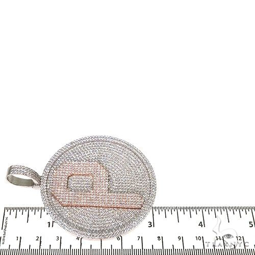 Custom Made Two Tone Diamond Letter Pendant 67474 - Image 6