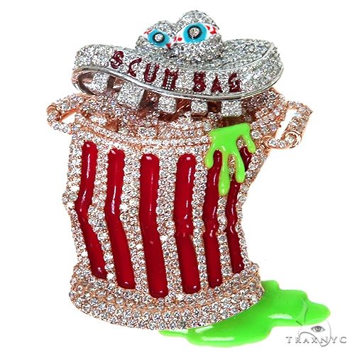 Custom Made Two Tone Scum Bag Diamond Pendant 67588 - Image 1