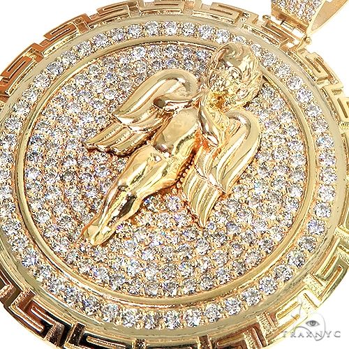 Custom Made Greek Motif Diamond Angel Pendant 66921 - Image 3