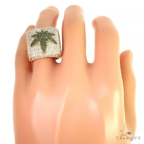 Custom Made Weed Leaf Diamond Ring 66398 - Image 7