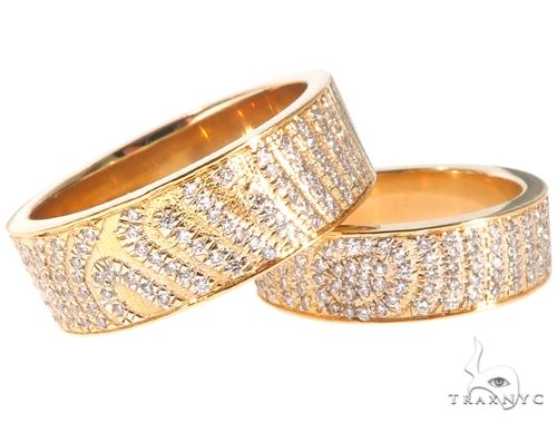 Custom Micro-Pave Diamond Fingerprints Rings Set 64097 - Image 1