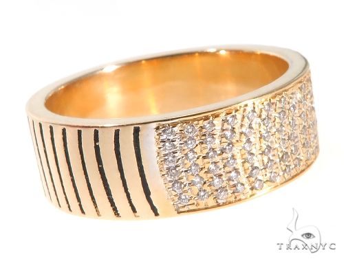 Custom Micro-Pave Diamond Fingerprints Rings Set 64097 - Image 5