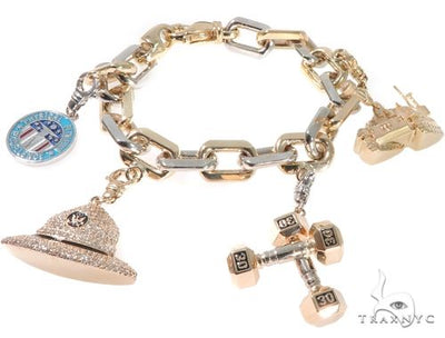 Custom Military Charms Diamond Bracelet 64138 - Image 1