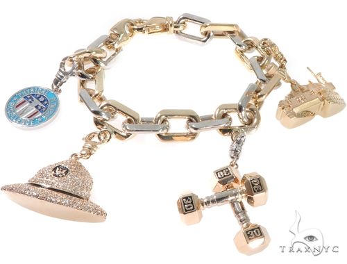Custom Military Charms Diamond Bracelet 64138 - Image 1
