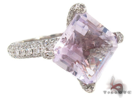 Custom Pink Amethyst Diamond Ring 32947 - Image 1