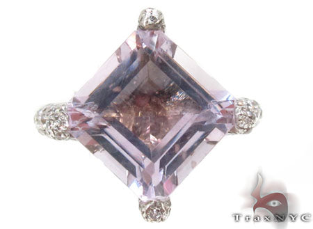 Custom Pink Amethyst Diamond Ring 32947 - Image 2