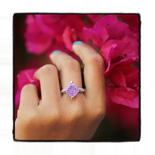 Custom Pink Amethyst Diamond Ring 32947 - Image 3