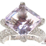 Custom Pink Amethyst Diamond Ring 32947 - Image 4