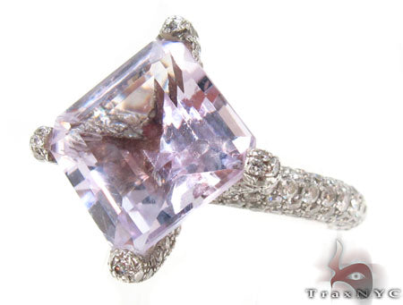 Custom Pink Amethyst Diamond Ring 32947 - Image 6