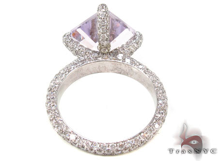 Custom Pink Amethyst Diamond Ring 32947 - Image 8