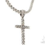 Custom Prong Diamond Cross Tennis Chain Set 64741 - Image 3