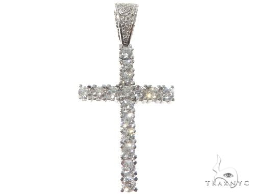 Custom Prong Diamond Cross Tennis Chain Set 64741 - Image 4