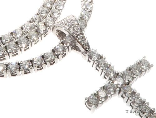 Custom Prong Diamond Cross Tennis Chain Set 64741 - Image 6