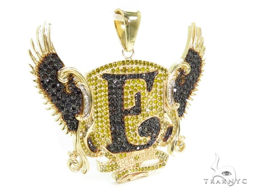 Custom Prong Diamond 'E' Pendant 37785 - Image 4