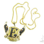 Custom Prong Diamond 'E' Pendant 37785 - Image 7