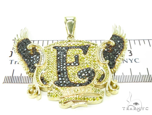 Custom Prong Diamond 'E' Pendant 37785 - Image 8