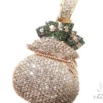 Custom Prong Diamond Money Bag Pendant 64213 - Image 5