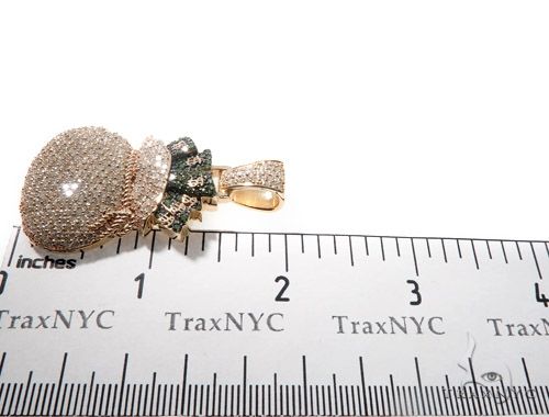 Custom Prong Diamond Money Bag Pendant 64213 - Image 9