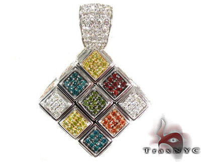 Custom Rubik's Cube Diamond Pendant 28079 - Image 1