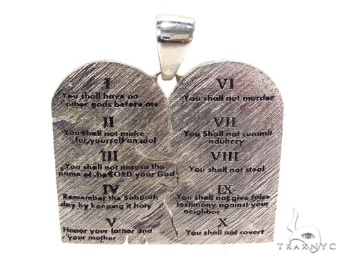 Custom Silver Decalogue Pendant 36627 - Image 1