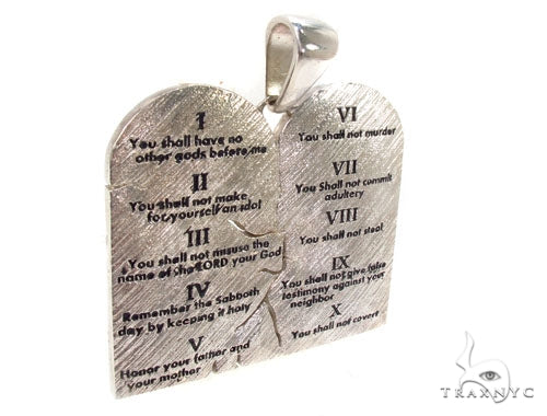 Custom Silver Decalogue Pendant 36627 - Image 2