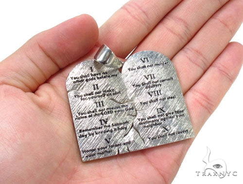 Custom Silver Decalogue Pendant 36627 - Image 5