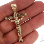 14K Solid Yellow Gold Cross Jesus 63945 - Image 5