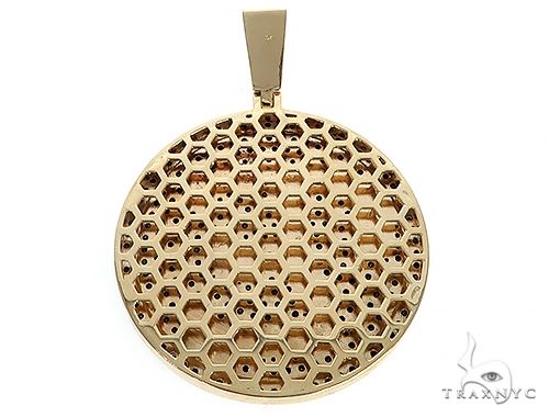 Custom Special White Gold Black & White Diamond E Initial Pendant 65250 - Image 3