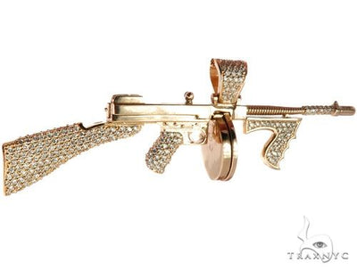 Custom Tommy Gun Diamond Pendant 64219 - Image 1