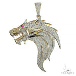 Custom made Diamond Firewolf Pendant 66455 - Image 1
