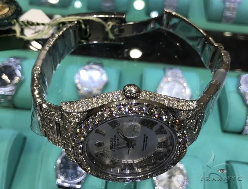 DateJust Oyster Perpetual Diamond Rolex Watch 41mm Stainless Steel 63894 - Image 4